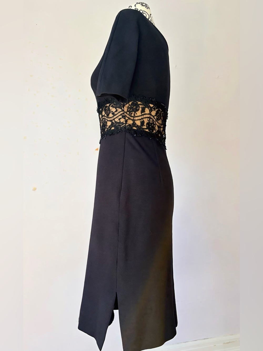 Authentic Emilio Pucci 31R135 Lace Waist Midi Dress Black Size 6 - Picture 4 of 8